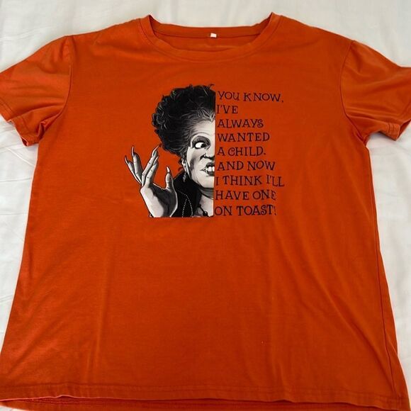 Hocus Pocus size XL short sleeve orange Winifred Sanders tshirt GUC - Picture 2 of 7